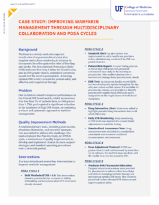 Preview of Warfarin Case Study Demonstrating Quality Improvement Metrics