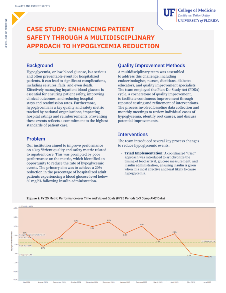 Preview of Enhancing Patient Safety to Hypoglecemia Reduction case study.