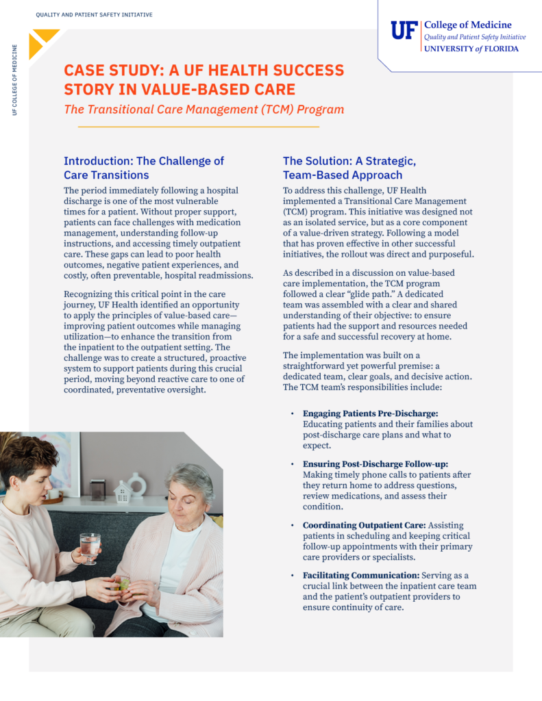Preview of Case Study: A UF Health Success Story in Value-Based Care